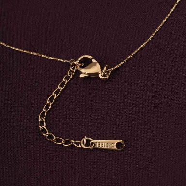 Elegant Solitaire Round Crystal Pendant with Delicate Link Chain Necklace