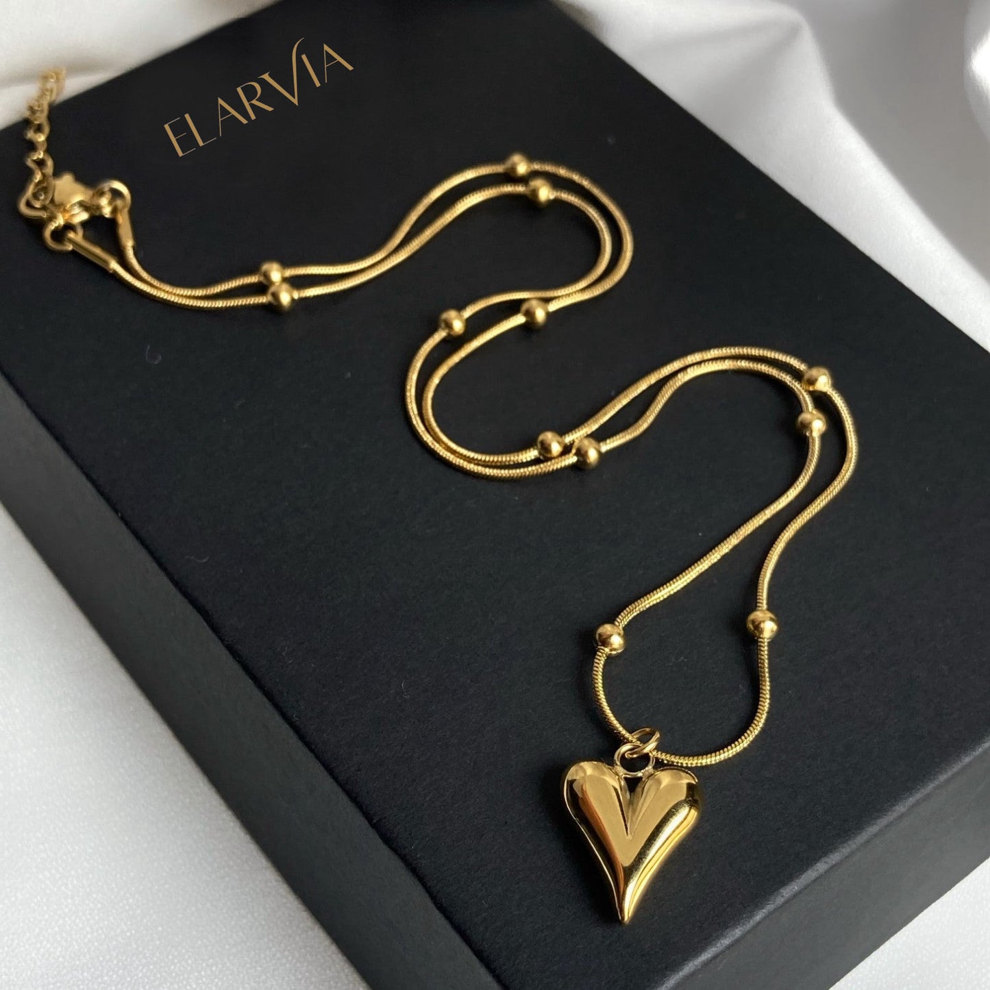 Elegant Gold-Plated Heart Pendant Chain – Minimal & Timeless Design