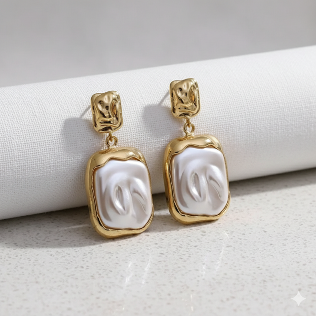 Elegant Vintage Statement Baroque Pearl Drop Earrings for Women