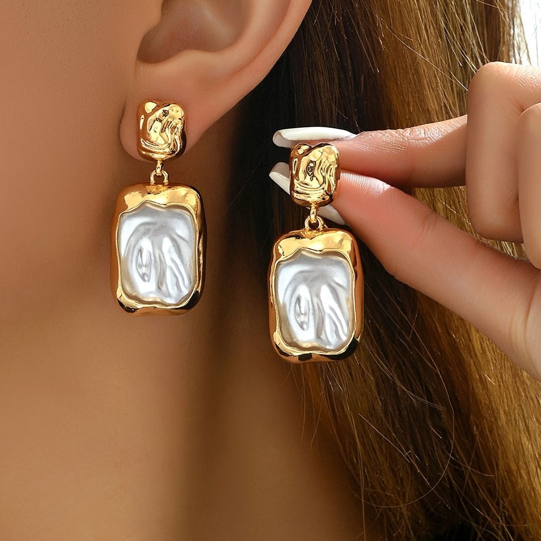 Elegant Vintage Statement Baroque Pearl Drop Earrings for Women